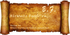 Birkholz Fedóra névjegykártya